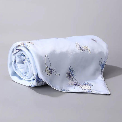 【皇锦】瓜蝶连绵·真丝印花小方毯 商品图2