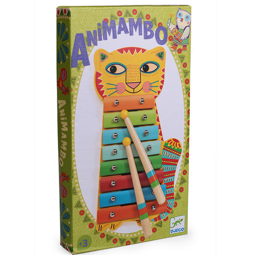 djeco曼波猫婴幼儿童小木琴婴儿八音琴手敲打击乐器音乐敲琴玩具 商品图8