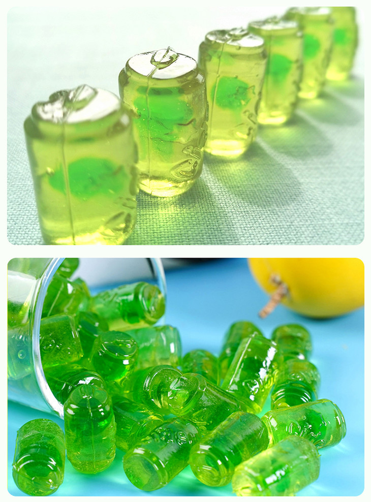 可以嚼着吃的雪碧amos阿麦斯4d汽水味夹心软糖72g袋雪碧味qq糖网红