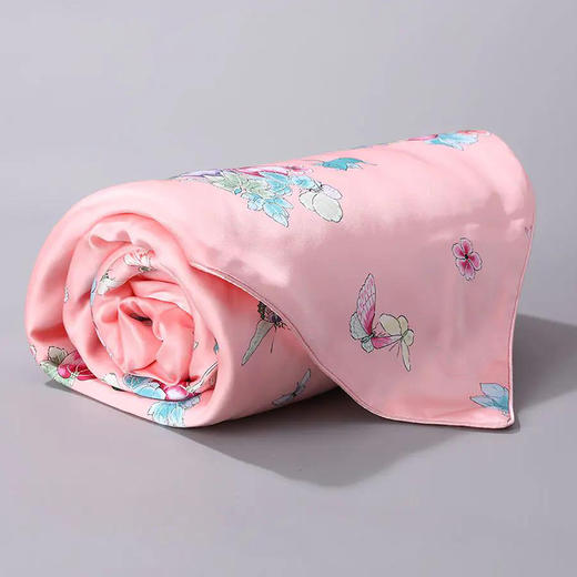 【皇锦】瓜蝶连绵·真丝印花小方毯 商品图0