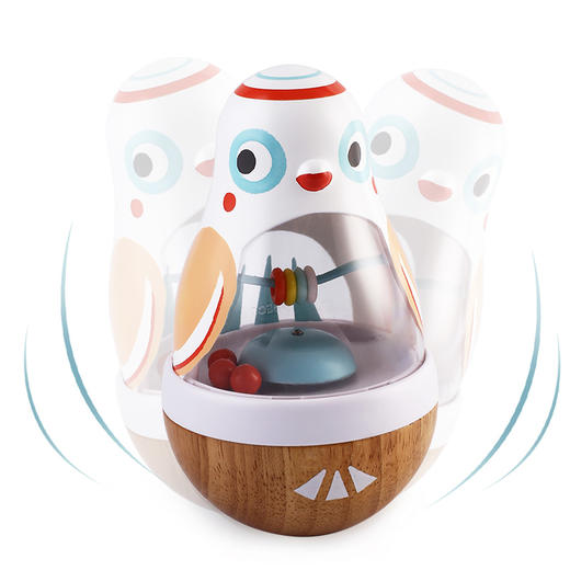 法国djeco小鸟波利木制儿童不倒翁婴儿宝宝逗乐安抚6-12个月玩具 商品图1