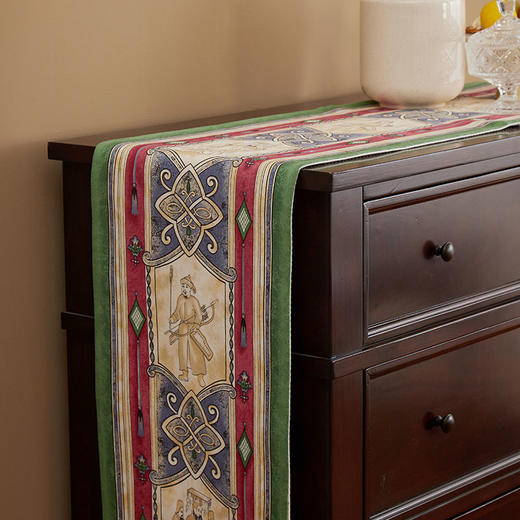 桌旗茶几旗复古宫廷人物图案桌旗 商品图1