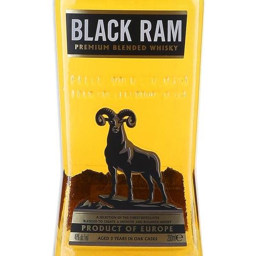 2瓶 保加利亚blackram黑公羊威士忌原装进口200ml/瓶