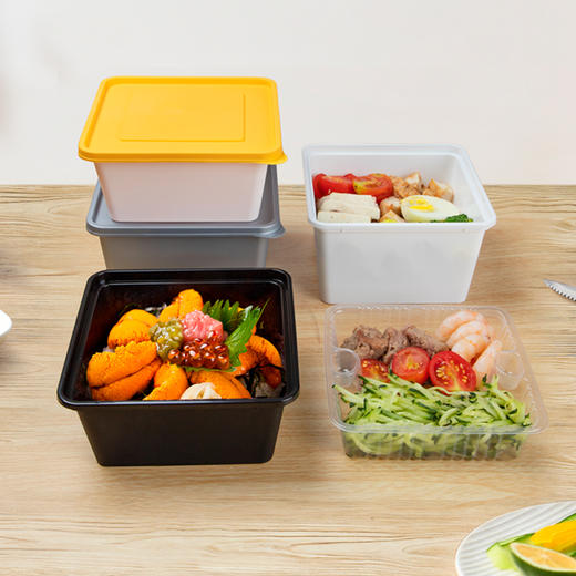 喇叭花一次性餐盒创意日式打包盒外卖带盖长方形盖饭快餐盒便当盒 商品图3