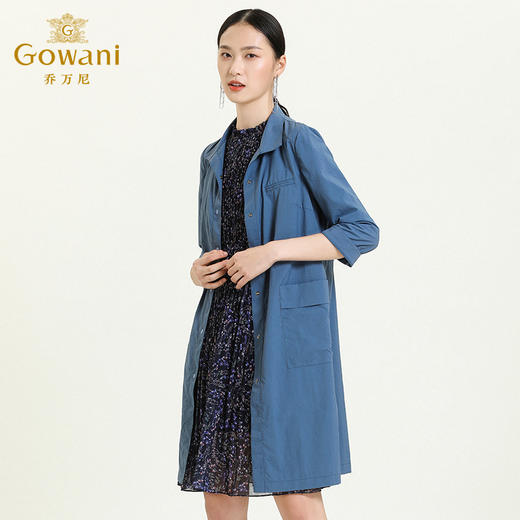 乔万尼风衣女气质流行收腰直筒薄款外套中长款夏ES2A186 商品图1