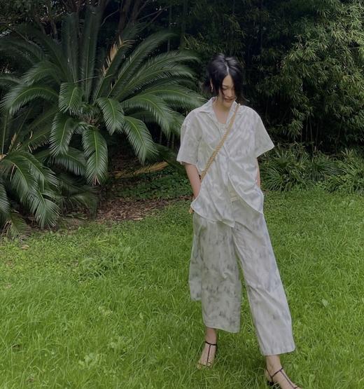 HIDEMI "我们做印花"无尽夏 印花长绒棉简约衬衫套装 短袖衬衫/短裤/阔腿九分裤 商品图4