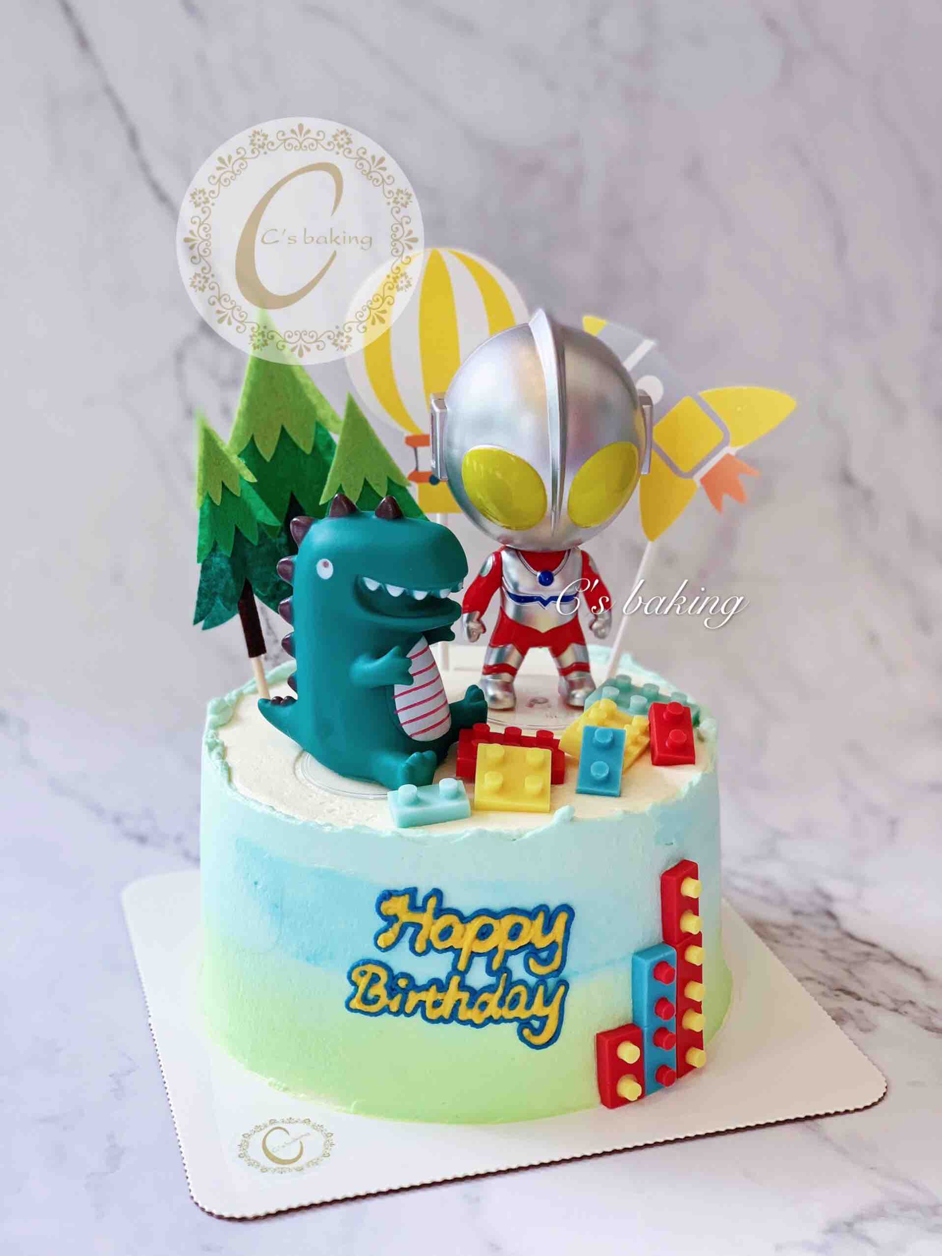 奥特曼大战怪兽场景 B款  忌廉蛋糕（默认自提，收费配送请联系客服）