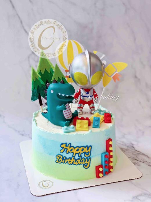 奥特曼大战怪兽场景 B款  忌廉蛋糕（默认自提，收费配送请联系客服） 商品图0