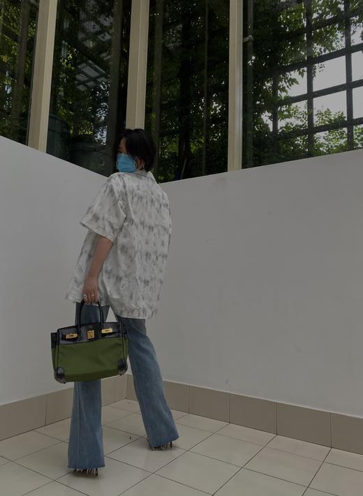 HIDEMI "我们做印花"无尽夏 印花长绒棉简约衬衫套装 短袖衬衫/短裤/阔腿九分裤 商品图9