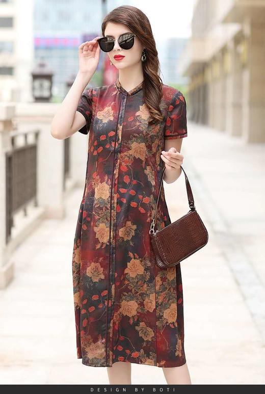 诗梦缘，2020，欧州潮流时尚香云纱，印花裙 商品图0