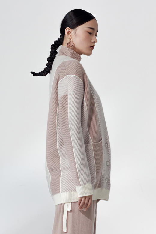  秋冬 加厚深V领羊绒针织女开衫 SJF92W187N 商品图2