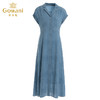 乔万尼夏季桑蚕丝连衣裙女时尚气质简约收腰纯色真丝长裙ES2E188 商品缩略图4