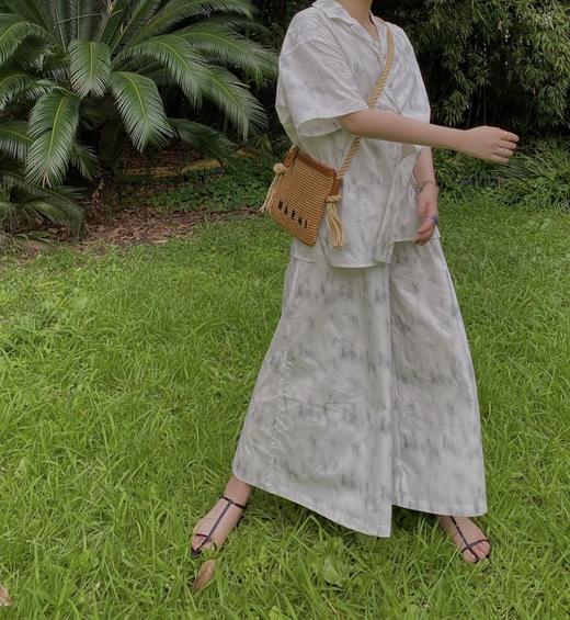 HIDEMI "我们做印花"无尽夏 印花长绒棉简约衬衫套装 短袖衬衫/短裤/阔腿九分裤 商品图5