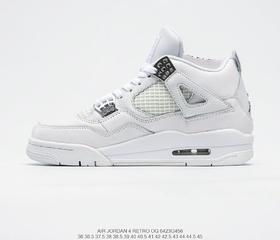 耐克NIKE Air Jordan 4 Retro"White/Cement"AJ4代中帮复古休闲运动文化篮球鞋