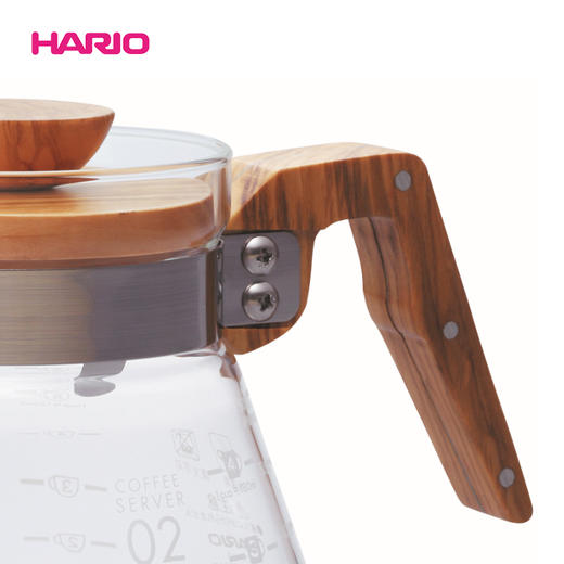 【HARIO】咖啡壶 家用耐热玻璃分享壶 精致橄榄木手冲咖啡壶VCWN 商品图3