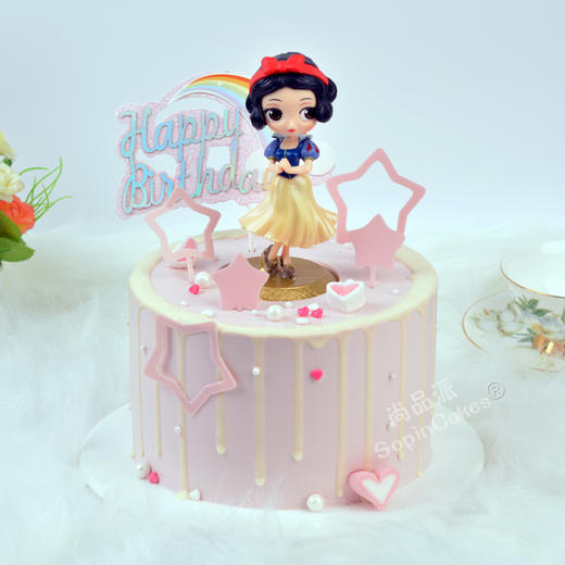 白雪公主奶油鲜果蛋糕+赠送LED发光帽【惠州】 商品图1