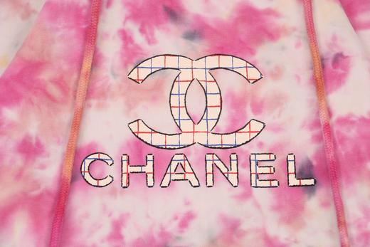 chanel香奈儿 20ss 徽标扎染长袖连帽卫衣