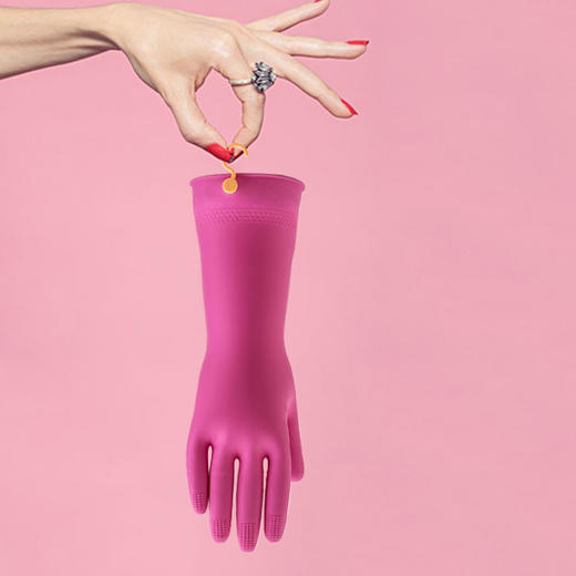 【代发】韩国原产Myungjin带挂钩厨用乳胶清洁手套 商品图1