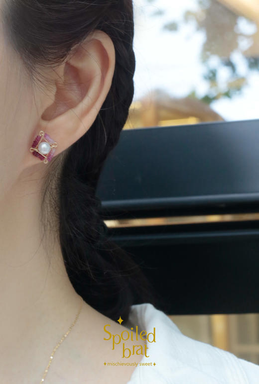 spoiledbrat jewelry渐变红宝耳钉 手链 商品图6