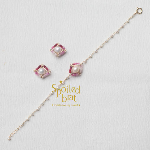 spoiledbrat jewelry渐变红宝耳钉 手链 商品图0
