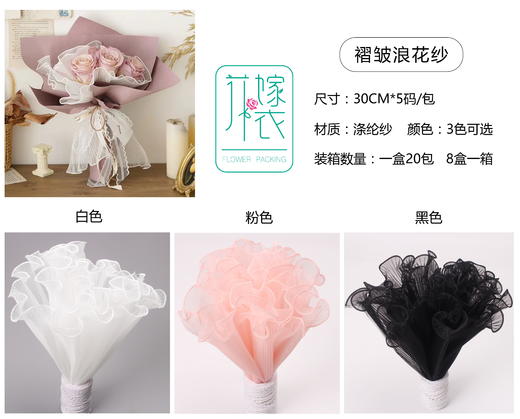 浪花纱30cm*5码（上新双头浪花纱）/珍珠浪花纱 商品图5