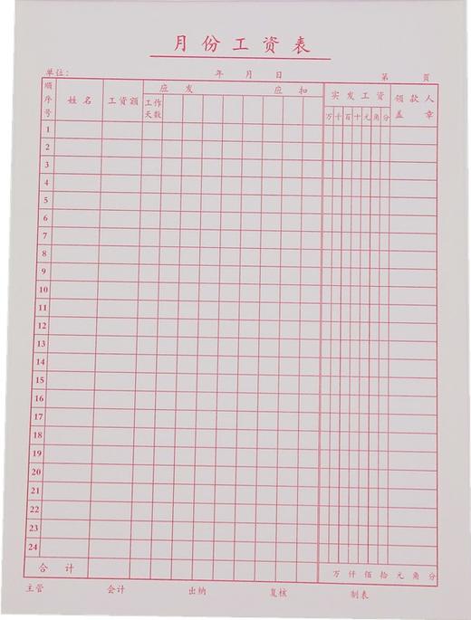 主力考勤表工资表 商品图2
