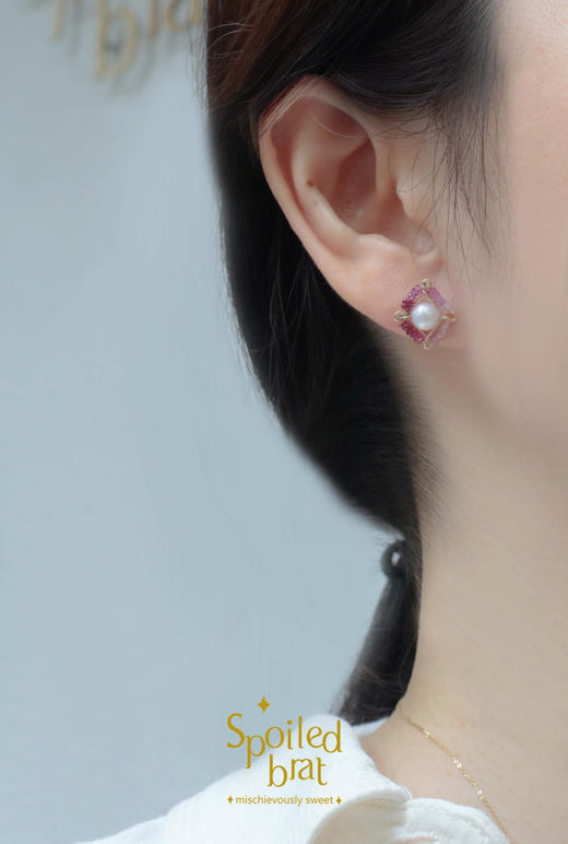 spoiledbrat jewelry渐变红宝耳钉 手链 商品图5