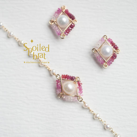 spoiledbrat jewelry渐变红宝耳钉 手链 商品图1