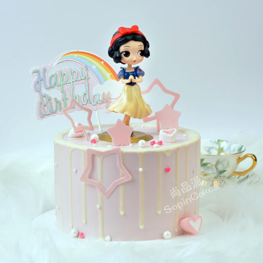 白雪公主奶油鲜果蛋糕+赠送LED发光帽【惠州】 商品图0