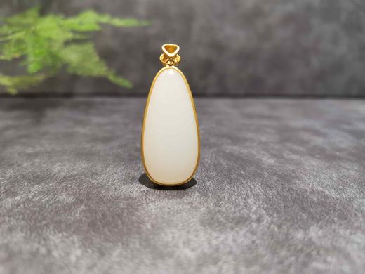 【御珠宫坊】金镶羊脂白玉吊坠 商品图1