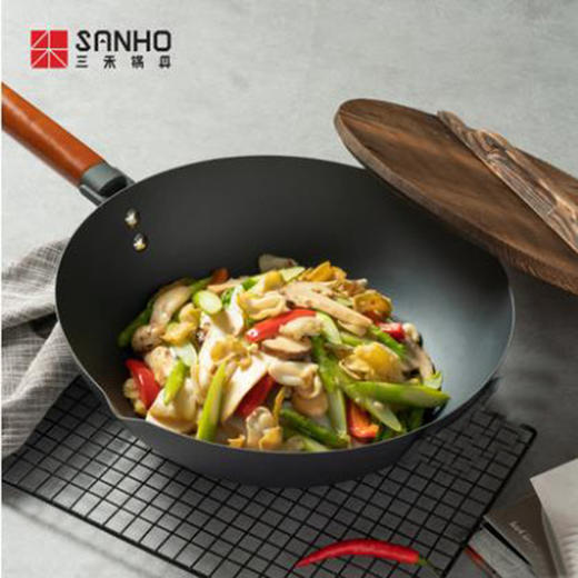 三禾新不锈纯铁炒锅30cm（CTN3005-5） 商品图0
