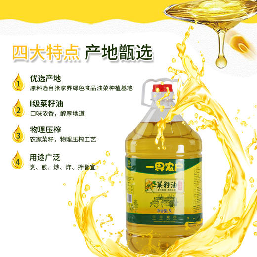 一界农户一级纯正菜籽油5L/桶 商品图1