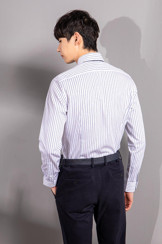 callisto两色可选长绒棉温莎领条纹衬衫衬衫  FPSTL312C 商品图2