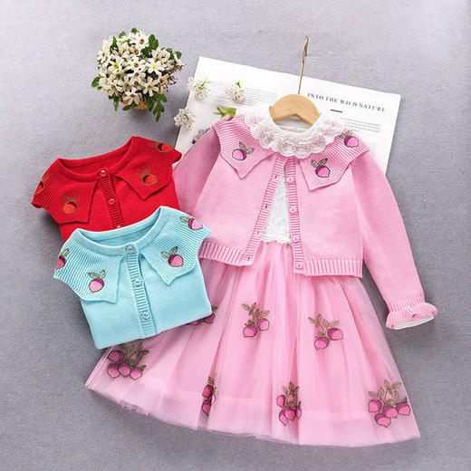 ALBL-2021新款潮流时尚女童纯棉长袖毛衣公主裙两件套 商品图4