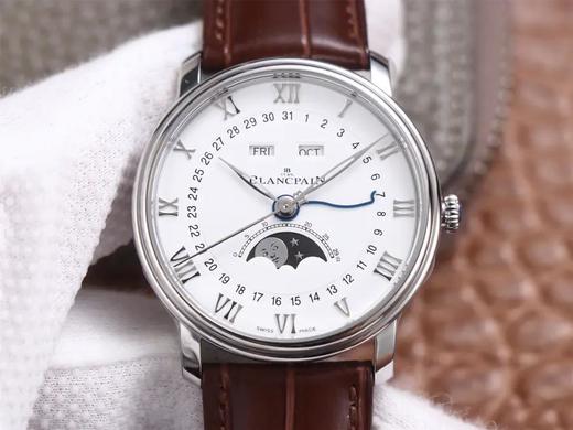 OM宝povilleret 经典6654 全新V3升级版。月相均为真功能，所以功能及外观均与原版一致，V3表壳厚度为11.7mm 比V2 薄0.6mm，男士腕表，自动机械机芯，皮表带，透底 商品图0