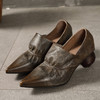 复古时尚，尖头真皮高跟民族风单鞋LT-1924-3131 商品缩略图4