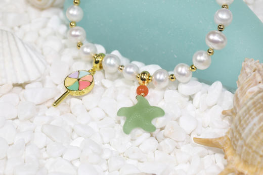 和田玉（青玉）珍珠手链 -- 海星宝宝（改长短请联系一下客服） 商品图3