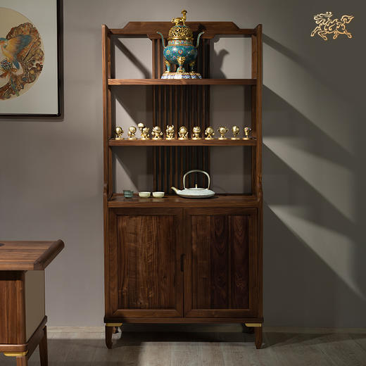 铜师傅 铜木家具 金韵天成 新中式 书桌椅 书柜 书房实木家具 商品图3