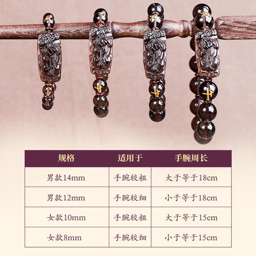 【冰种黑曜石三合六合貔貅手链】 商品图1