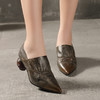 复古时尚，尖头真皮高跟民族风单鞋LT-1924-3131 商品缩略图1