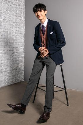 callisto午夜蓝羊毛混纺针织便西 FPFJK138C