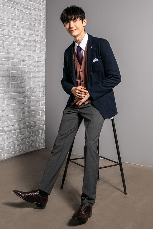 callisto午夜蓝羊毛混纺针织便西 FPFJK138C 商品图0