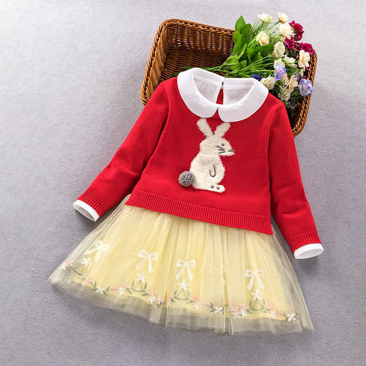 ALBL2025新款女童洋气公主裙纯棉套装TZF 商品图3