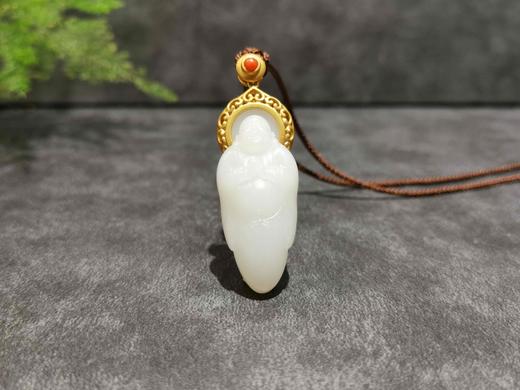 【御珠宫坊】金镶羊脂白玉佛 商品图0