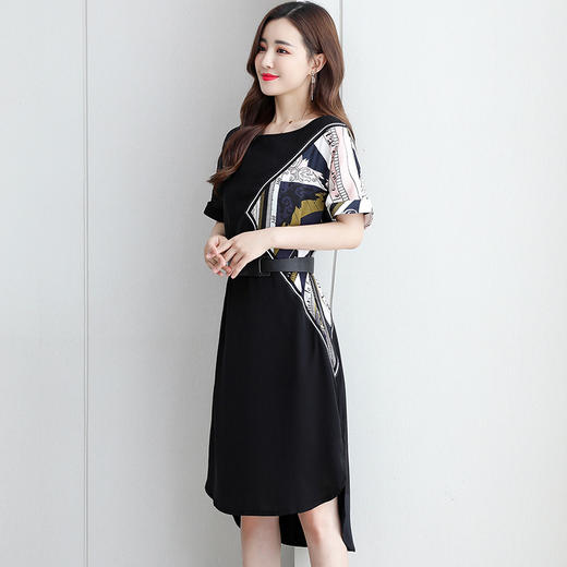 清新休闲收腰显瘦时尚气质拼接连衣裙(货号 am26318)