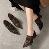 复古时尚，尖头真皮高跟民族风单鞋LT-1924-3131 商品缩略图2