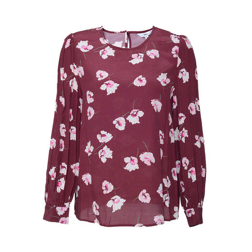 VIMAGE纬漫纪秋款复古印花宫廷风灯笼袖显瘦直筒上衣女V1413008 商品图4