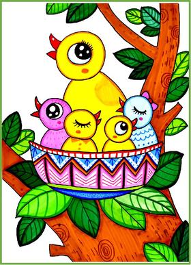 《大树上的鸟窝》春天/春季【自动发货：下单后，点击手机短信中收到的链接，即可获取文件下载的链接；如有任何问题，可添加客服微信hm33268获得帮助】
