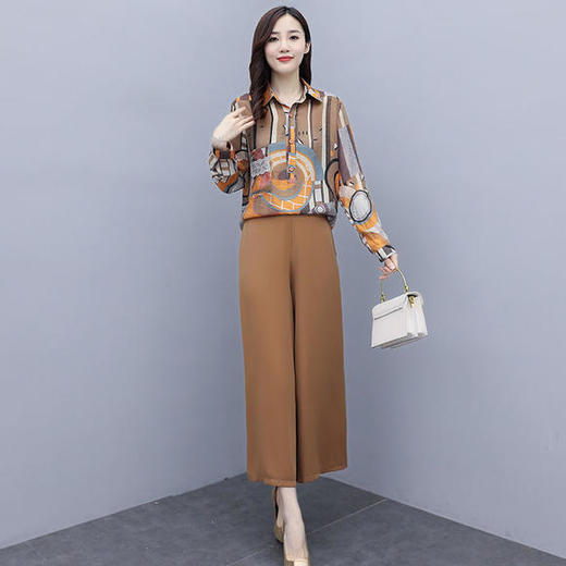 HT-DSD-201-8870-551秋季新款时尚百搭阔腿裤两件套 商品图1