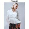 VIMAGE纬漫纪秋款时尚通勤复古收腰V领显瘦百搭小上衣女V1409005 商品缩略图0